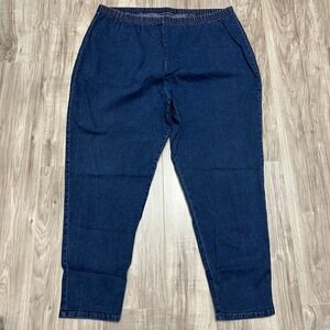 Vintage Hunter Run Denim Jeans Elastic Waist 34x28 Women's Stretch Blue